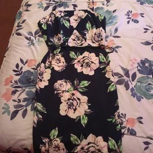 A medium floral maxi dress. The brand is Almost famous.